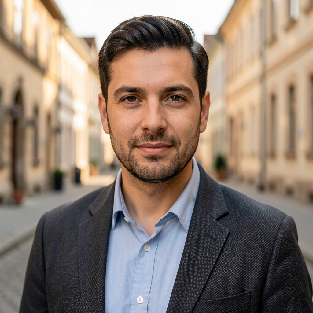 Поглед на улицу у Новом Саду са историјском архитектуром у топлом поподневном светлу, мирна атмосфера градског кварта